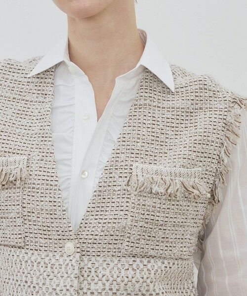 TOMORROWLAND / トゥモローランド ベスト | インレイパターン ニットジレ | 詳細6