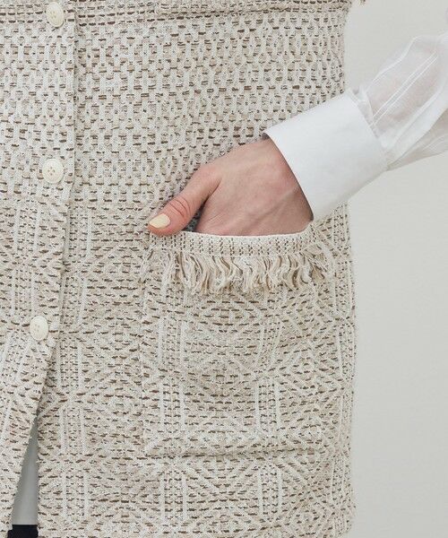 TOMORROWLAND / トゥモローランド ベスト | インレイパターン ニットジレ | 詳細8