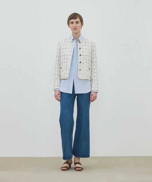 TOMORROWLAND / トゥモローランド ノーカラージャケット | ループチェック クルーネックジャケット | 詳細1