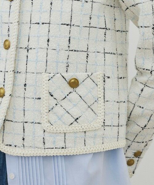 TOMORROWLAND / トゥモローランド ノーカラージャケット | ループチェック クルーネックジャケット | 詳細9