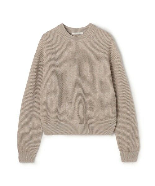 TOMORROWLAND / トゥモローランド ニット・セーター | リネンフィッシャーマンズリブ クルーネックプルオーバー（43 ベージュ）