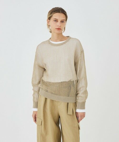 TOMORROWLAND / トゥモローランド ニット・セーター | オープンワークコットン クルーネックプルオーバー | 詳細2