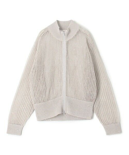 TOMORROWLAND / トゥモローランド カーディガン・ボレロ | パイエットオープンワーク ジップアップカーディガン（81 シルバー）