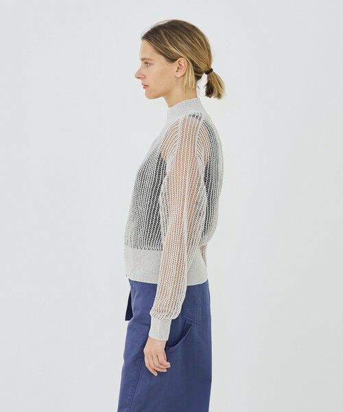 TOMORROWLAND / トゥモローランド カーディガン・ボレロ | パイエットオープンワーク ジップアップカーディガン | 詳細3