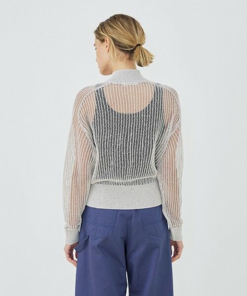 TOMORROWLAND / トゥモローランド カーディガン・ボレロ | パイエットオープンワーク ジップアップカーディガン | 詳細4