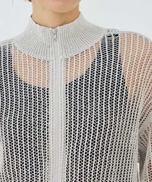 TOMORROWLAND / トゥモローランド カーディガン・ボレロ | パイエットオープンワーク ジップアップカーディガン | 詳細5