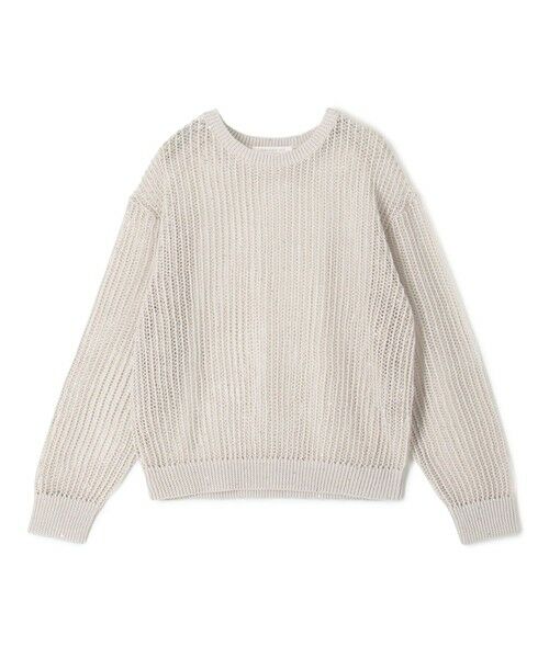 TOMORROWLAND / トゥモローランド ニット・セーター | パイエットオープンワーク クルーネックプルオーバー（81 シルバー）