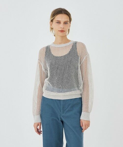 TOMORROWLAND / トゥモローランド ニット・セーター | パイエットオープンワーク クルーネックプルオーバー | 詳細2