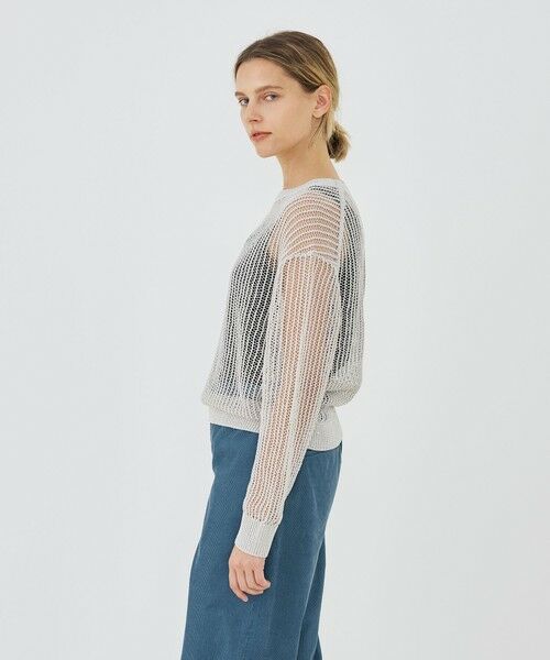 TOMORROWLAND / トゥモローランド ニット・セーター | パイエットオープンワーク クルーネックプルオーバー | 詳細3