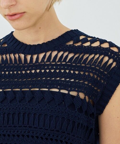 TOMORROWLAND / トゥモローランド ニット・セーター | 【WEB先行予約】コットンクロシェ ノースリーブプルオーバー | 詳細5