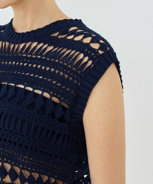 TOMORROWLAND / トゥモローランド ニット・セーター | 【WEB先行予約】コットンクロシェ ノースリーブプルオーバー | 詳細6