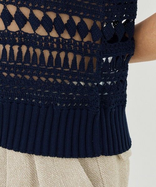 TOMORROWLAND / トゥモローランド ニット・セーター | 【WEB先行予約】コットンクロシェ ノースリーブプルオーバー | 詳細7