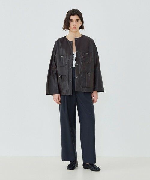TOMORROWLAND / トゥモローランド レザーブルゾン・ジャケット | ソフトグレインシープレザー ドルマンスリーブジャケット | 詳細1
