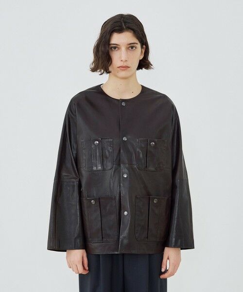 TOMORROWLAND / トゥモローランド レザーブルゾン・ジャケット | ソフトグレインシープレザー ドルマンスリーブジャケット | 詳細2