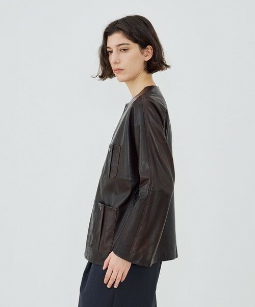 TOMORROWLAND / トゥモローランド レザーブルゾン・ジャケット | ソフトグレインシープレザー ドルマンスリーブジャケット | 詳細3