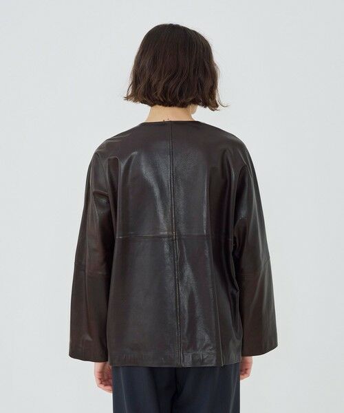 TOMORROWLAND / トゥモローランド レザーブルゾン・ジャケット | ソフトグレインシープレザー ドルマンスリーブジャケット | 詳細4