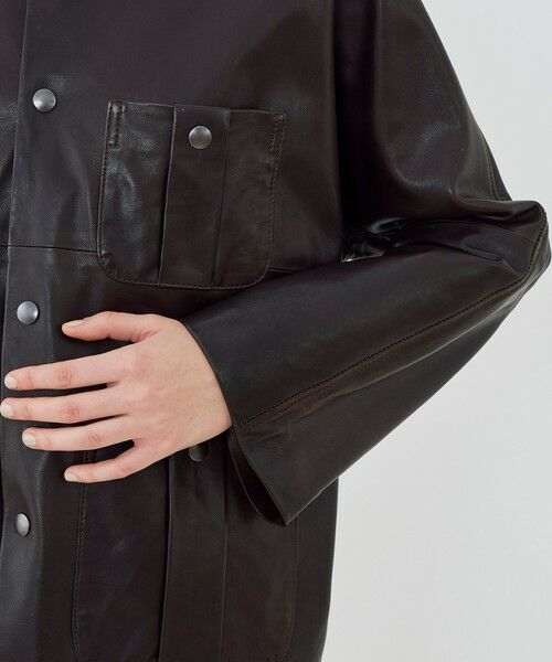TOMORROWLAND / トゥモローランド レザーブルゾン・ジャケット | ソフトグレインシープレザー ドルマンスリーブジャケット | 詳細7