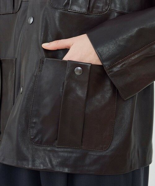 TOMORROWLAND / トゥモローランド レザーブルゾン・ジャケット | ソフトグレインシープレザー ドルマンスリーブジャケット | 詳細8