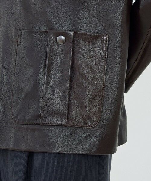TOMORROWLAND / トゥモローランド レザーブルゾン・ジャケット | ソフトグレインシープレザー ドルマンスリーブジャケット | 詳細9