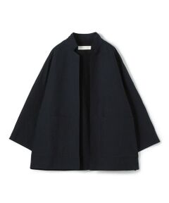 コットンダブルフェイス フロントオープンショートコート