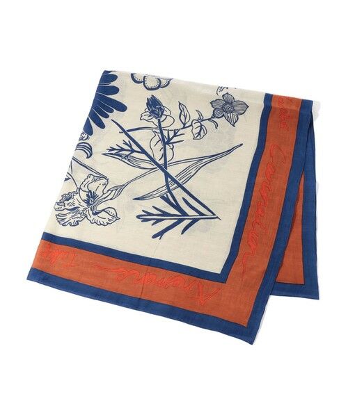 TOMORROWLAND / トゥモローランド バンダナ・スカーフ | manipuri フローラ コットンシルクストール（26 オレンジ系）