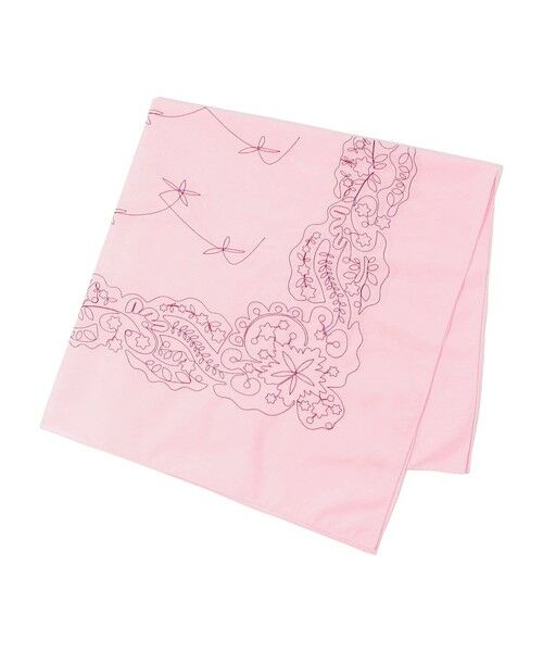 TOMORROWLAND / トゥモローランド バンダナ・スカーフ | ASAUCE MELER コットンシルクエンブロイダリー バンダナスカーフ（34 ピンク系）