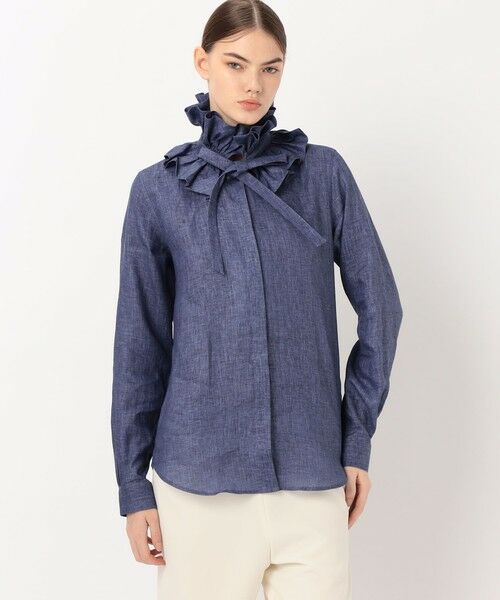 TOMORROWLAND / トゥモローランド シャツ・ブラウス | BOURRIENNE PASTEL LIN MARINE リネンブラウス | 詳細2