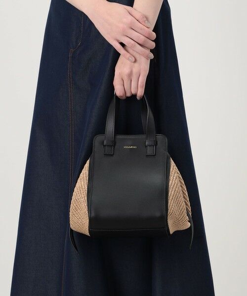 TOMORROWLAND / トゥモローランド ハンドバッグ | VIOLAd'ORO SANDRO ラフィア レザーコンビ ハンドバッグ | 詳細1