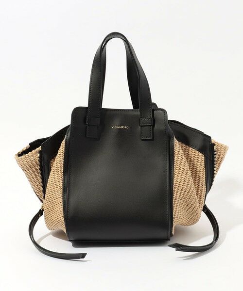 TOMORROWLAND / トゥモローランド ハンドバッグ | VIOLAd'ORO SANDRO ラフィア レザーコンビ ハンドバッグ | 詳細10