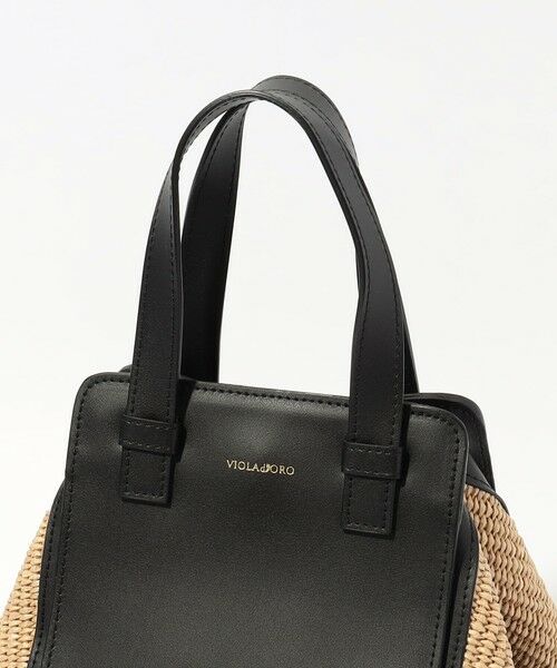 TOMORROWLAND / トゥモローランド ハンドバッグ | VIOLAd'ORO SANDRO ラフィア レザーコンビ ハンドバッグ | 詳細5