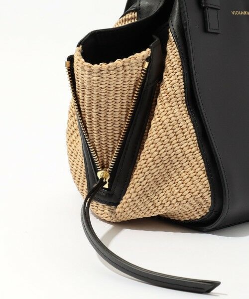 TOMORROWLAND / トゥモローランド ハンドバッグ | VIOLAd'ORO SANDRO ラフィア レザーコンビ ハンドバッグ | 詳細6
