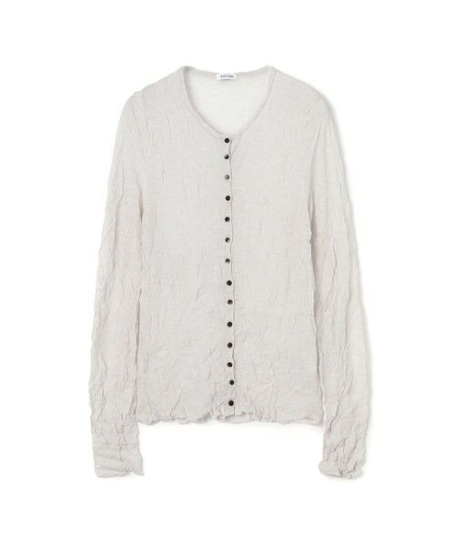TOMORROWLAND / トゥモローランド カーディガン・ボレロ | プリーツニット カーディガン（13 ライトグレー）