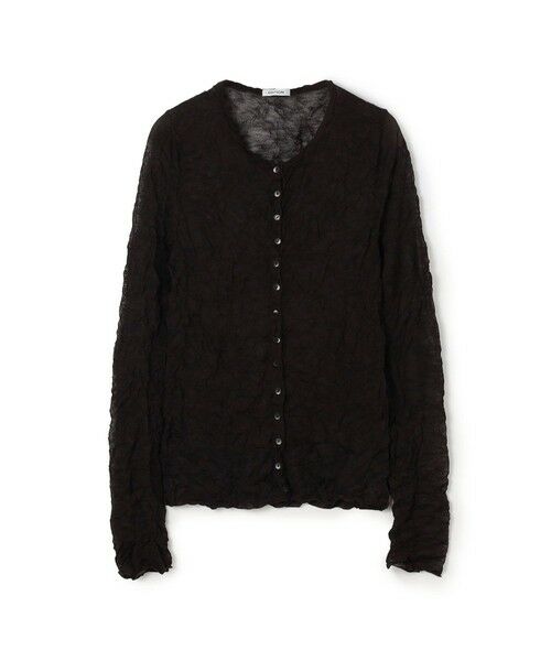 TOMORROWLAND / トゥモローランド カーディガン・ボレロ | プリーツニット カーディガン（49 ダークブラウン）