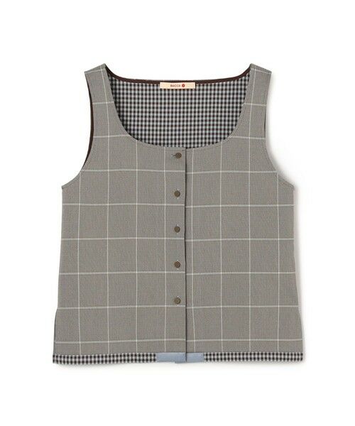 TOMORROWLAND / トゥモローランド ベスト | ダブルフェイスチェック ベスト（64 ブラウン系）