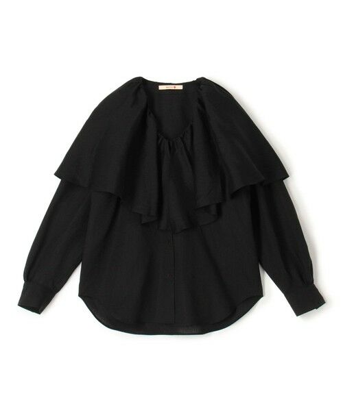 TOMORROWLAND / トゥモローランド シャツ・ブラウス | 【WEB先行予約】リネンローン ラッフルカラーシャツ（19 ブラック）