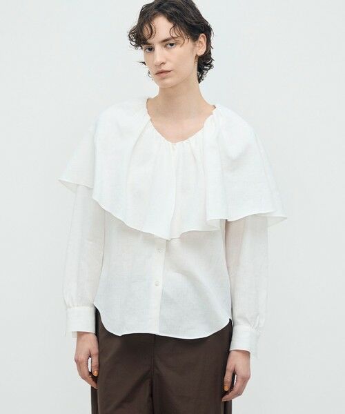 TOMORROWLAND / トゥモローランド シャツ・ブラウス | 【WEB先行予約】リネンローン ラッフルカラーシャツ | 詳細2