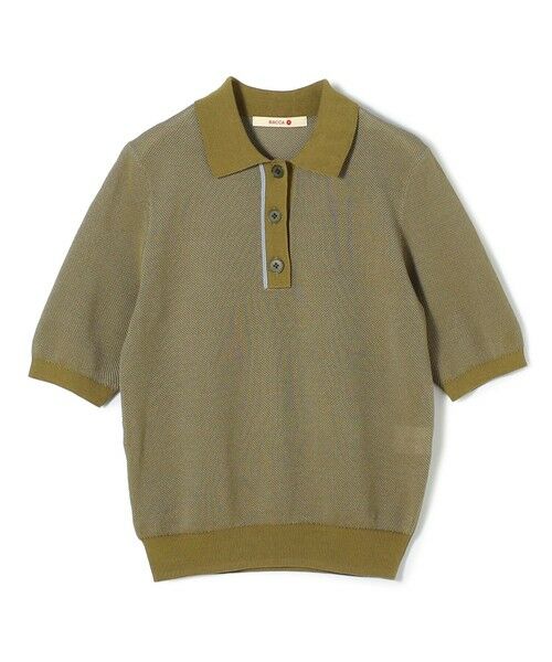 TOMORROWLAND / トゥモローランド ポロシャツ | ダブルカラーピケ ミニポロカラーハーフスリーブ（44 カーキ系）