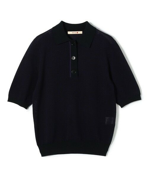 TOMORROWLAND / トゥモローランド ポロシャツ | ダブルカラーピケ ミニポロカラーハーフスリーブ（68 ネイビー系）