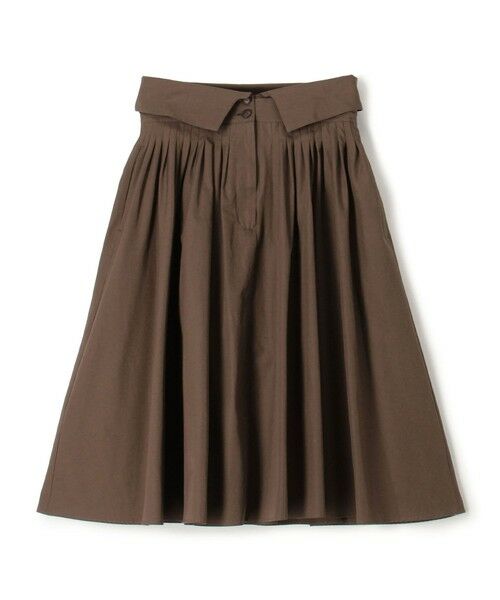 TOMORROWLAND / トゥモローランド ミニ・ひざ丈スカート | 【WEB先行予約】コットンタイプライター ウエストタックスカート（49 ダークブラウン）