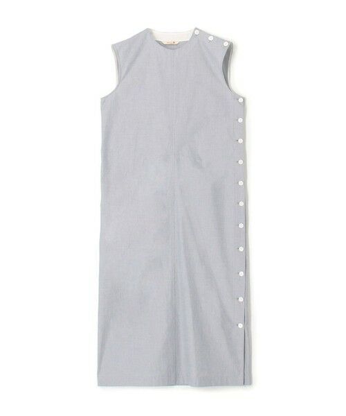 TOMORROWLAND / トゥモローランド ミニ丈・ひざ丈ワンピース | 【WEB先行予約】ヘアライン サイドボタンワンピース（15 グレー）