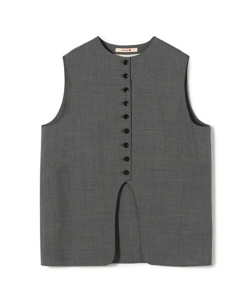 TOMORROWLAND / トゥモローランド ベスト | ウールトロピカル ラウンドネックベスト（15 グレー）
