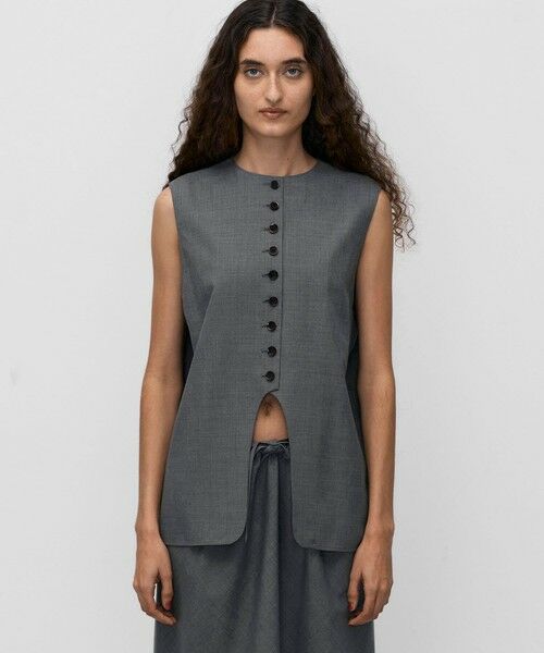 TOMORROWLAND / トゥモローランド ベスト | ウールトロピカル ラウンドネックベスト | 詳細2