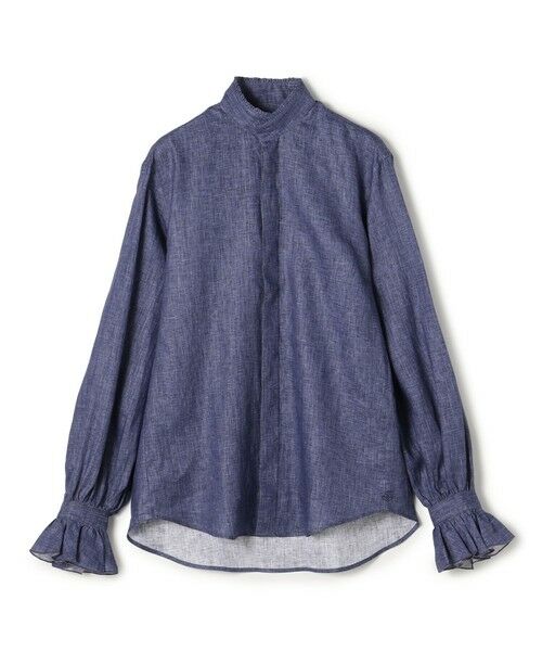 TOMORROWLAND / トゥモローランド シャツ・ブラウス | BOURRIENNE BOUDOIR リネン フリルシャツ（67 ダークブルー）
