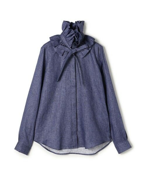 TOMORROWLAND / トゥモローランド シャツ・ブラウス | BOURRIENNE PASTEL リネン ラッフルカラーシャツ（67 ダークブルー）