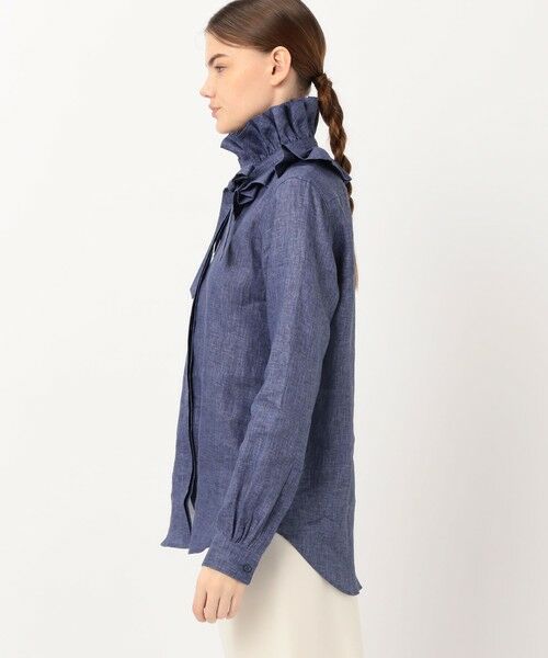 TOMORROWLAND / トゥモローランド シャツ・ブラウス | BOURRIENNE PASTEL リネン ラッフルカラーシャツ | 詳細3