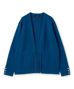 TOMORROWLAND / トゥモローランド カーディガン・ボレロ | コットンカシミヤ Vカラーレスカーディガン