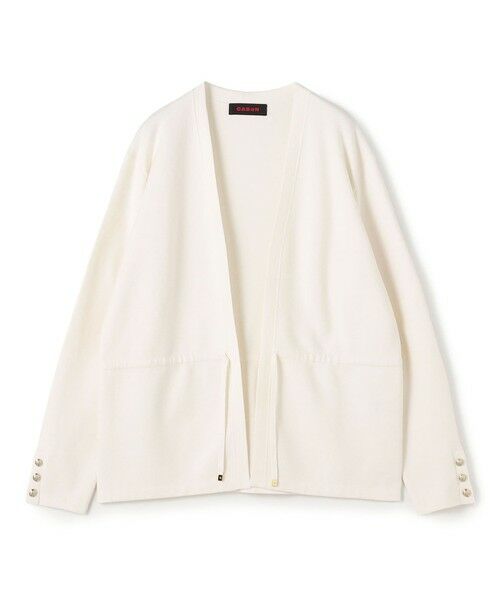 TOMORROWLAND / トゥモローランド カーディガン・ボレロ | コットンカシミヤ Vカラーレスカーディガン（11 ホワイト）