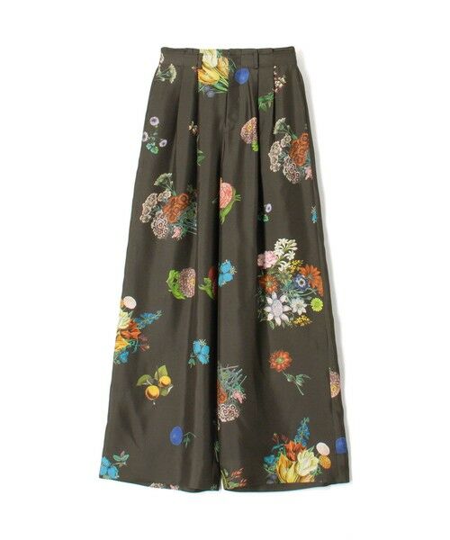 TOMORROWLAND / トゥモローランド その他パンツ | シルク BOUQUETプリント 2タックワイドパンツ（18 ブラック系）