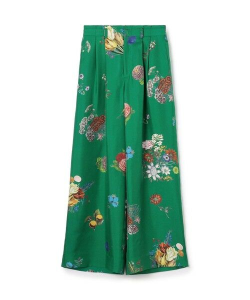 TOMORROWLAND / トゥモローランド その他パンツ | シルク BOUQUETプリント 2タックワイドパンツ（56 カーキ系）
