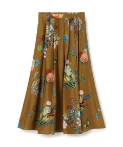 TOMORROWLAND / トゥモローランド ロング・マキシ丈スカート | シルク BOUQUETプリント フレアスカート